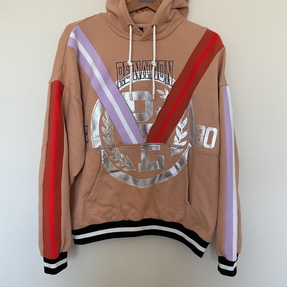 PE Nation Organic Cotton Nude Collision Hoodie Sweatshirt XS Oversized Boho Cozy - Picture 1 of 11